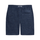 Men Others Solid - Unisex Linen Bermuda Shorts Solid, Navy heather back view