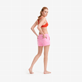 Bermuda en lin femme uni - Vilebrequin x JCC+ - Edition limitée Rose polka vue portée de dos