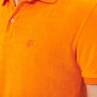 Hombre Autros Liso - Polo en tejido terry de color liso para hombre, Albaricoque supp2 Hombre Autros Liso - Polo en tejido terry de color liso para hombre, Albaricoque supp2
