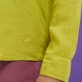 男款 Others 纯色 - 男士纯色亚麻衬衫, Matcha 细节视图2