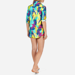 Mujer Camisetas Estampado - Camisa en sarga de seda con estampado Birds of Paradise para mujer, Veronese green supp4 Mujer Camisetas Estampado - Camisa en sarga de seda con estampado Birds of Paradise para mujer, Veronese green supp4