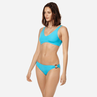 Mujer Braguitas Liso - Braguitas de bikini de corte asimétrico en color liso para mujer, Horizonte frontworn Mujer Braguitas Liso - Braguitas de bikini de corte asimétrico en color liso para mujer, Horizonte frontworn