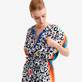 Mujer Autros Estampado - Vestido de playa con estampado Leopard and Rainbow para mujer - Vilebrequin x JCC+ - Edición limitada, Blanco detalles vista 1