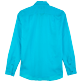 Uomo Altri Unita - Camicia unisex in voile di cotone tinta unita, Azzurro vista posteriore