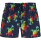 Boys Others Printed - Boys Stretch Swim Trunks Tortues Rainbow Multicolor - Vilebrequin x Kenny Scharf, Navy front view