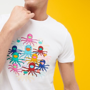 Homme AUTRES Imprimé - T-shirt homme en coton Multicolore Medusa, Blanc vue de détail 1
