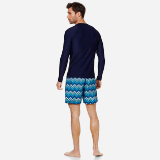 Altri Stampato - Rash guard unisex con motivo piazzato, Blu marine backworn Altri Stampato - Rash guard unisex con motivo piazzato, Blu marine backworn