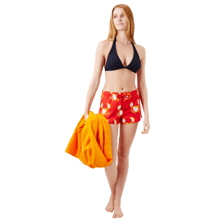 Femme AUTRES Imprimé - Shorty femme en Matière maillot de bain St Valentin 2020-Vilebrequin x Giriat, Rouge medicis vue de détail 2