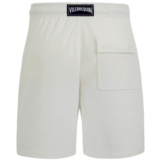 Men Others Solid - Unisex Terry Bermuda Solid, Chalk back view