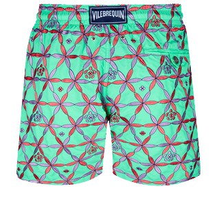 Picture of Men Classic Embroidered - Men Swim Trunks Embroidered Indian Ceramic - Limited Edition, Cardamom back view Picture of Men Classic Embroidered - Men Swim Trunks Embroidered Indian Ceramic - Limited Edition, Cardamom back view
