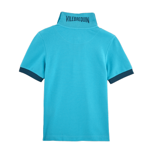 Boys Others Solid - Cotton pique polo, Azure back Boys Others Solid - Cotton pique polo, Azure back