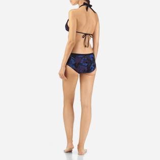 Mujer Tops Estampado - Top de bikini de triángulo con estampado Camouflage Turtles, Ciruela backworn Mujer Tops Estampado - Top de bikini de triángulo con estampado Camouflage Turtles, Ciruela backworn