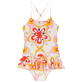 Girls Others Printed - Girls One-piece Swimsuit Kaleidoscope, Camellia front view