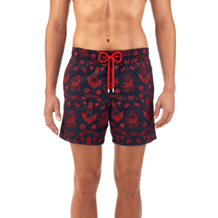 Herren Klassische Moorea Bestickt - Badeshorts mit aufgesticktem Tattoomotiv, Marineblau supp2 Herren Klassische Moorea Bestickt - Badeshorts mit aufgesticktem Tattoomotiv, Marineblau supp2