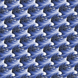 Hombre Clásico largon Estampado - Bañador largo con estampado Waves para hombre, Azul marino estampado