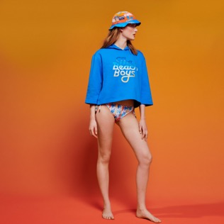 Donna Altri Stampato - Felpa donna con cappuccio Gradient Embroidered Logo - Vilebrequin x The Beach Boys, Earthenware dettagli vista 2
