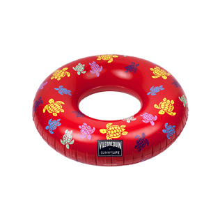 Others Printed - Inflatable Pool Ring Ronde des Tortues - VILEBREQUIN X SUNNYLIFE, Poppy red front view