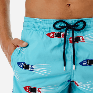 Hombre 017 Bordado - Bañador bordado con estampado Monaco para hombre - Edición limitada, Azul tropezien supp1 Hombre 017 Bordado - Bañador bordado con estampado Monaco para hombre - Edición limitada, Azul tropezien supp1