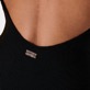 Damen Fitted Uni - Plumes Jacquard-Badeanzug mit Nackenträger für Damen, Schwarz Details Ansicht 2