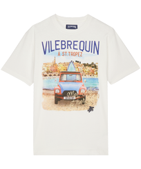 Herren Andere Bedruckt - Fancy Vilebrequin Logo 2 Chevaux À St Tropez T-Shirt für Herren, Off white Vorderansicht
