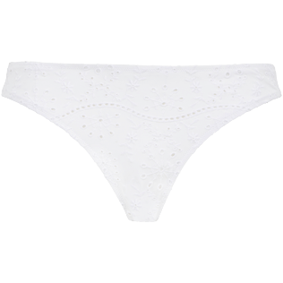 Women Classic brief Embroidered - Women Bikini Bottom Midi Brief Broderies Anglaises, White front view