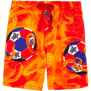 Niños Autros Estampado - Bañador con estampado Octo Soccer para niño, Amapola front Niños Autros Estampado - Bañador con estampado Octo Soccer para niño, Amapola front