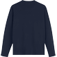 Hombre Autros Bordado - Camiseta de algodón de manga larga con parche con bordado Moutain para hombre, Azul marino vista trasera