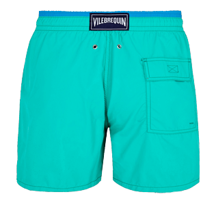 Men Classic Solid - Men Swim Trunks Solid Bicolor, Veronese green back Men Classic Solid - Men Swim Trunks Solid Bicolor, Veronese green back