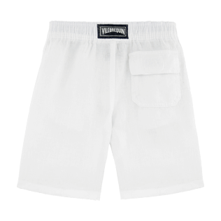 Boys Shorts Solid - Boys Linen Bermuda Shorts Solid, White back Boys Shorts Solid - Boys Linen Bermuda Shorts Solid, White back