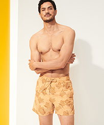Men Classic Printed - Men Swimwear Sand Turtles, Dune front worn view