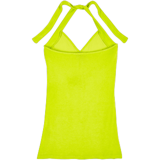 Women Others Solid - Women Short Halter Terry Cloth Dress Solid, Chartreuse back Women Others Solid - Women Short Halter Terry Cloth Dress Solid, Chartreuse back