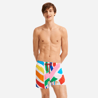 Hombre Clásico stretch Estampado - Bañador elástico con estampado Dazzle para hombre - Vilebrequin x JCC+ - Edición limitada, Blanco frontworn Hombre Clásico stretch Estampado - Bañador elástico con estampado Dazzle para hombre - Vilebrequin x JCC+ - Edición limitada, Blanco frontworn