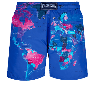 Men Classic Printed - Men Swimtrunks Mappemonde Sonar, Royal blue back Men Classic Printed - Men Swimtrunks Mappemonde Sonar, Royal blue back