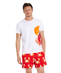 Autros Estampado - Camiseta de algodón con estampado St Valentin 2020 unisex - Vilebrequin x Giriat, Blanco vista frontal desgastada