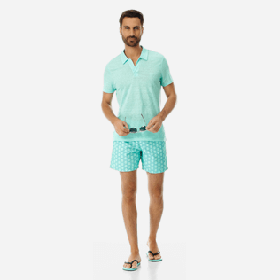 Men Others Solid - Men Linen Jersey Polo Shirt Solid, Mint supp2 Men Others Solid - Men Linen Jersey Polo Shirt Solid, Mint supp2