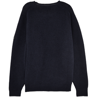 Men Sweaters Solid - Cotton Linen Pull Over, Jeans blue back Men Sweaters Solid - Cotton Linen Pull Over, Jeans blue back