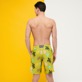 Men Long classic Printed - Men Swim Trunks Long Ultra-light and packable Ronde Des Tortues Multicolores, Matcha back worn view