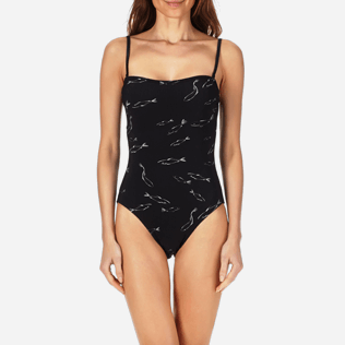 Femme Une Pièce Imprimé - Maillot de bain Une pièce Bustier Femme Fish Dance, Noir supp1 Femme Une Pièce Imprimé - Maillot de bain Une pièce Bustier Femme Fish Dance, Noir supp1