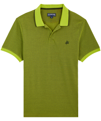 Men Others Solid - Men Cotton Pique Polo Shirt Solid, Lemongrass front view