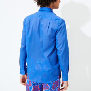 Autros Liso - Camisa en gasa de algodón de color liso unisex, Mar azul backworn Autros Liso - Camisa en gasa de algodón de color liso unisex, Mar azul backworn