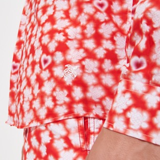 中性 Attrape Coeur 纯棉巴厘纱夏季衬衫 Poppy red 细节视图1