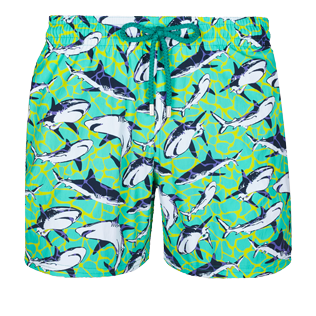 Hombre Clásico stretch Estampado - Bañador elástico con estampado Sharks para hombre - EXCLUSIVA ONLINE, Veronese green front Hombre Clásico stretch Estampado - Bañador elástico con estampado Sharks para hombre - EXCLUSIVA ONLINE, Veronese green front