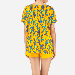 Femme Tee-Shirts Imprimé - Tee-shirt en Lin Danse du Feu, Curcuma supp2 Femme Tee-Shirts Imprimé - Tee-shirt en Lin Danse du Feu, Curcuma supp2