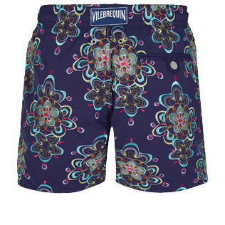 Men Classic Embroidered - Men Swim Trunks Embroidered Kaleidoscope - Limited Edition, Sapphire back view