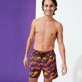 Men Classic Printed - Men Swimwear Homards & Coraux, Navy front worn view