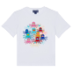 Autros Estampado - Camiseta de algodón con estampado Multicolore Medusa para niños, Blanco vista frontal