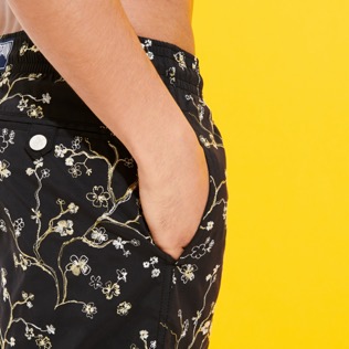 Picture of Men Classic Embroidered - Men Swim Trunks Embroidered Cherry Blossom - Limited Edition, Black details view 4 Picture of Men Classic Embroidered - Men Swim Trunks Embroidered Cherry Blossom - Limited Edition, Black details view 4