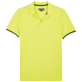 Men Others Solid - Men Cotton Pique Polo Shirt Solid, Lemon front view