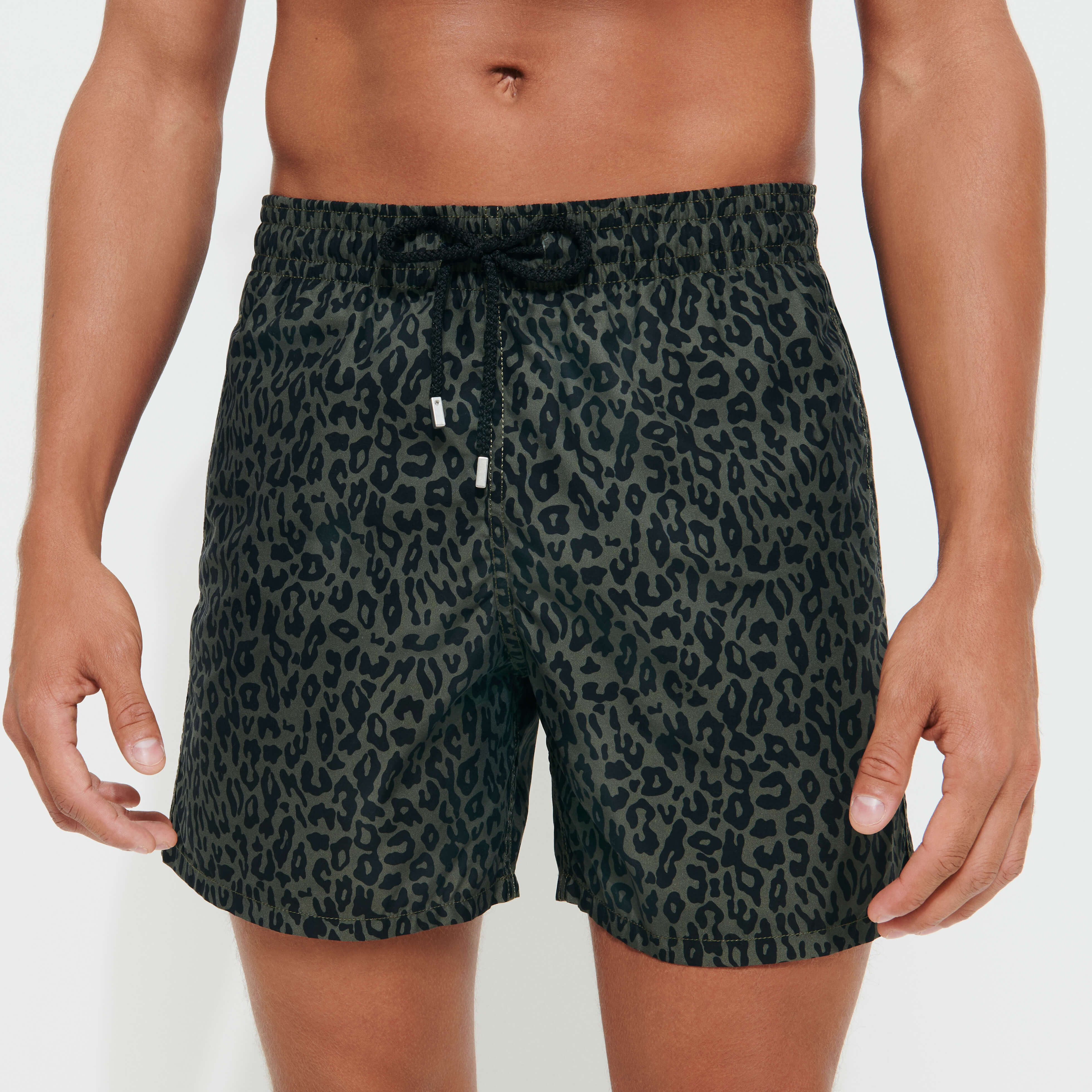 Palm Angels X Vilebrequin 3d Logo Swim Trunks Blue And Brown