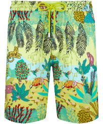 Men Others Printed - Men Printed Linen Bermuda Jungle Rousseau, Ginger front view